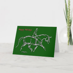 Happy Holidays Trotting Green card
