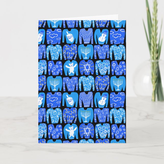 Happy Holidays Ugly Hannukah Sweater Card (Front)