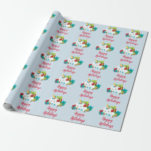 Happy Holidays Unicorn Wrapping Paper
