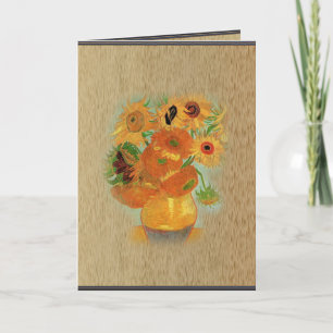 Happy holidays Vase with twelve Sunflowers Holiday Card