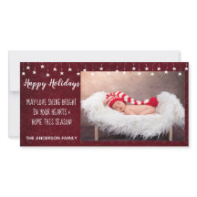 Happy Holidays Vintage Stars Shine Red 8x4