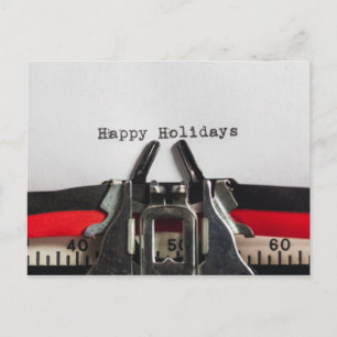 Happy Holidays Vintage Typewriter Personalised Postcard