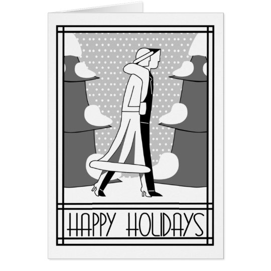 "Happy Holidays" walk in the snow Card