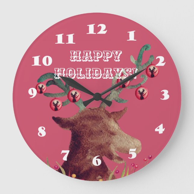 Happy Holidays Wall Clock (Front)