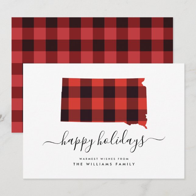 HAPPY HOLIDAYS Warm Wishes From South Dakota (Front/Back)