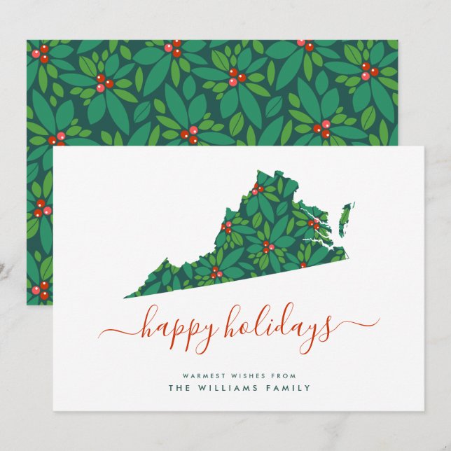 HAPPY HOLIDAYS Warm Wishes From Virginia (Front/Back)