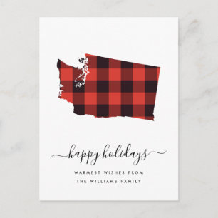 Happy Holidays   Warm Wishes From Washington Postcard