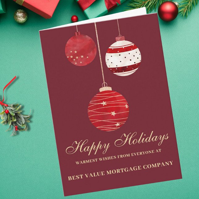 Happy Holidays Watercolor Business Company Card (Creator Uploaded)