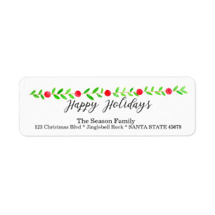 Happy Holidays, watercolor Christmas banner