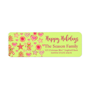 Happy Holidays watercolor gingerbread cookies