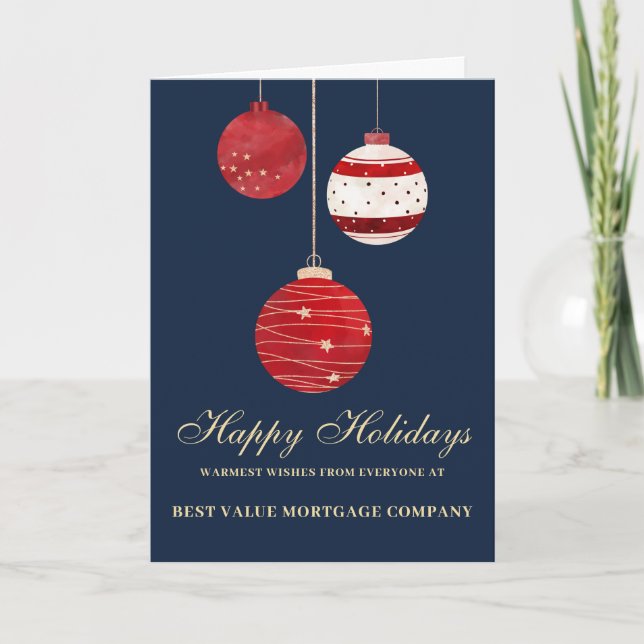 Happy Holidays Watercolor Personalised Business  Card (Front)