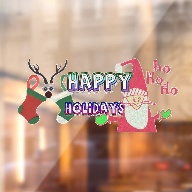 Happy Holidays We are Thankful for You HoHoHo Window Cling (Sheet 2)
