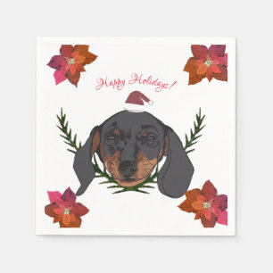 Happy Holidays Weiner Dog Napkin