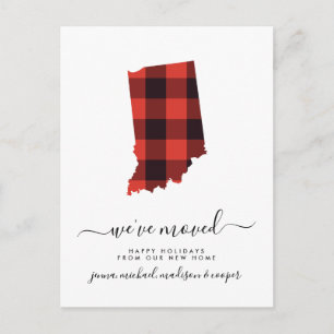 Happy Holidays   We've Moved   Indiana Postcard