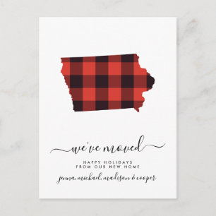Happy Holidays We've Moved Iowa Postcard