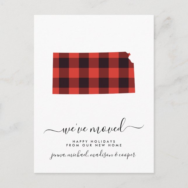 Happy Holidays | We've Moved | Kansas Postcard (Front)