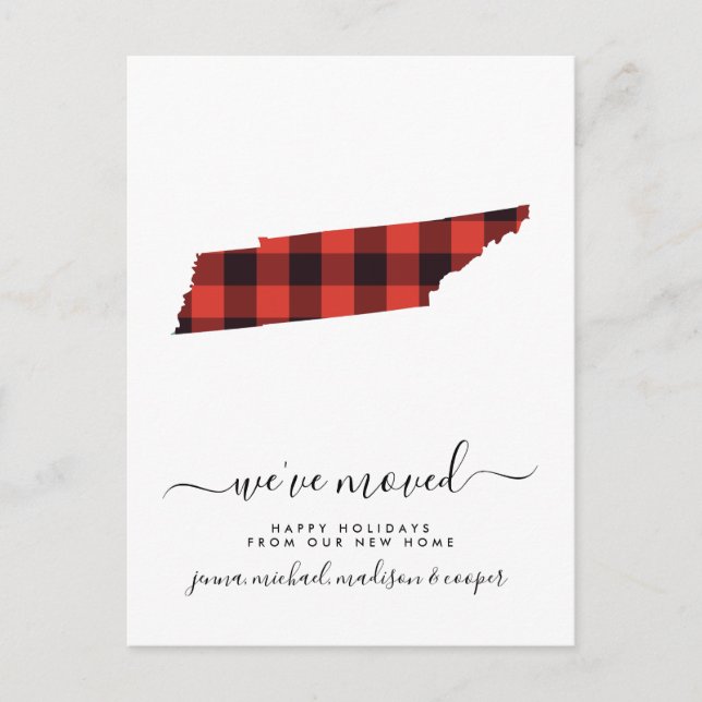 Happy Holidays | We've Moved | Tennessee Postcard (Front)