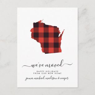Happy Holidays We've Moved Wisconsin Postcard