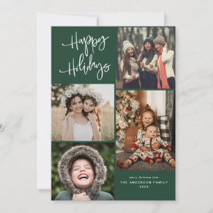 Happy Holidays white lettering christmas card