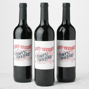 Happy Holidays Wine Collection Label
