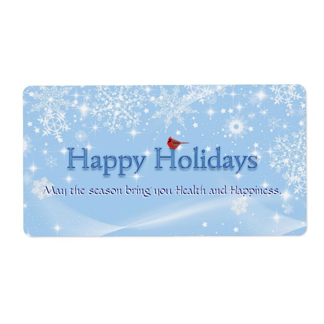 Happy Holidays Wine Label (Front)