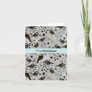 Happy Holidays Winter Chickadees Card