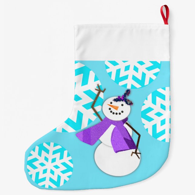 HAPPY HOLIDAYS : Winter Friends 2-N-1 Large Christmas Stocking (Back)