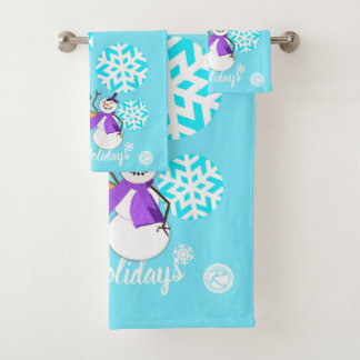 HAPPY HOLIDAYS : Winter Friends Bath Towel Set