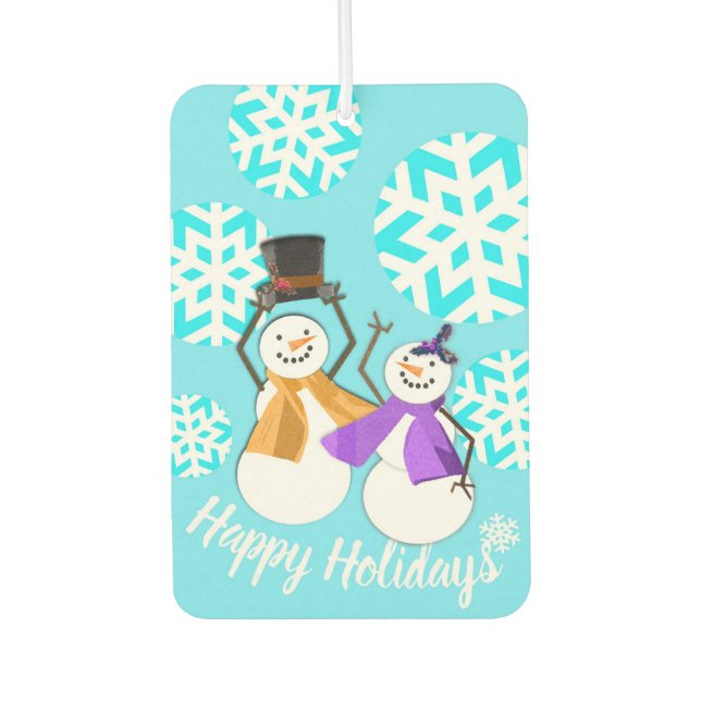 HAPPY HOLIDAYS : Winter Friends Car Air Freshener (Front)