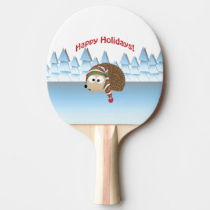 Happy Holidays! Winter Hedgehog Ping Pong Paddle