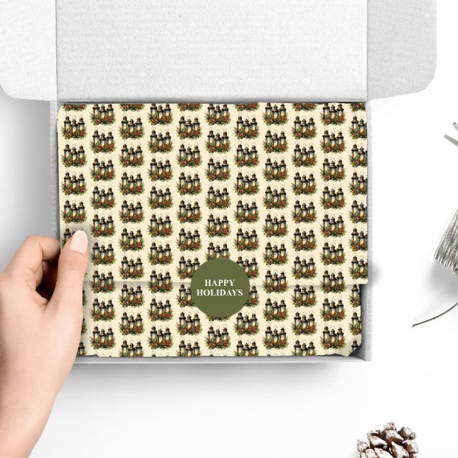 Happy Holidays Winter Lanterns Tissue Paper (Creator Uploaded)