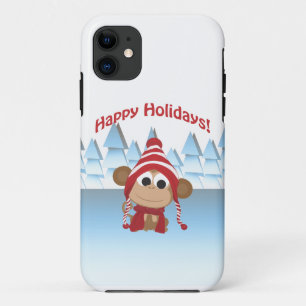 Happy Holidays! Winter Monkey iPhone 11 Case