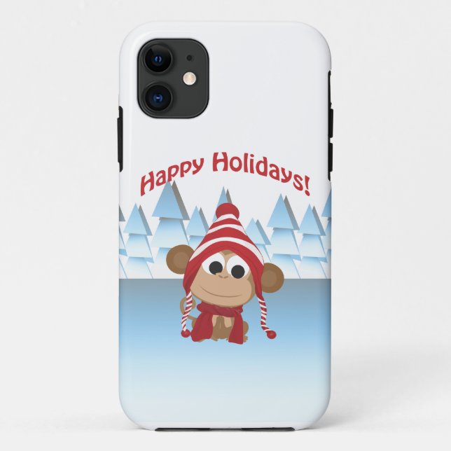 Happy Holidays! Winter Monkey Case-Mate iPhone Case (Back)