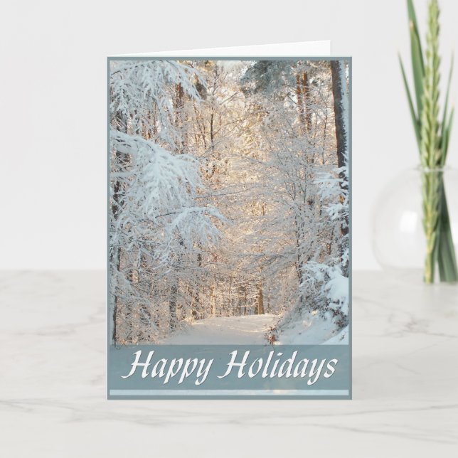 Happy Holidays Winter Road Greeting Card (Front)