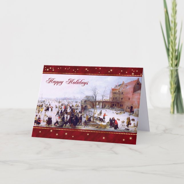 Happy Holidays. Winter Scene Fine Art Christmas  Holiday Card (Front)