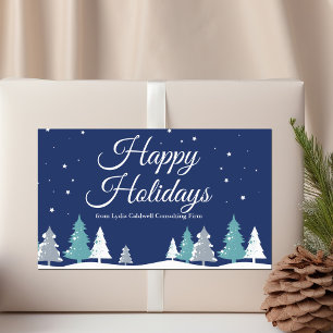 Happy Holidays Winter Trees Beautiful Company Rectangular Sticker