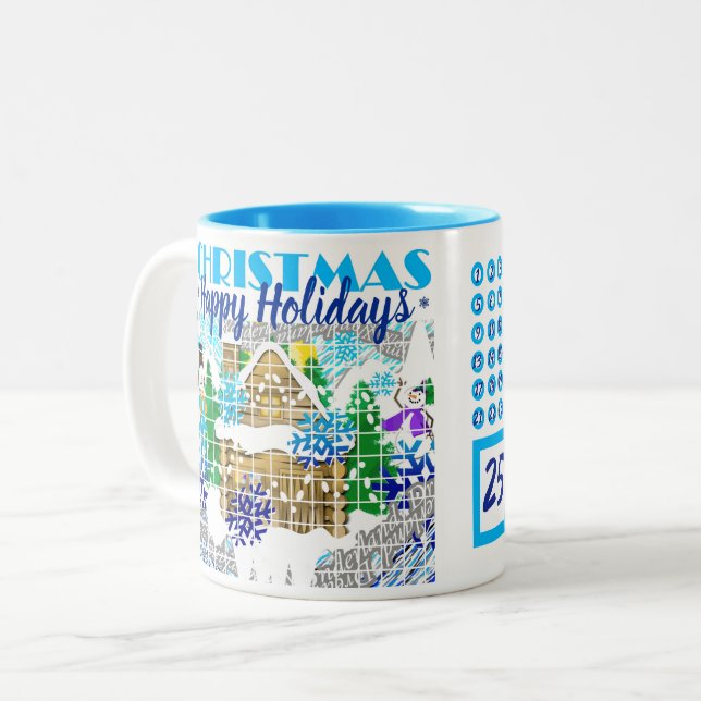 HAPPY HOLIDAYS | WINTER WONDERLAND | Advent | Two-Tone Coffee Mug (Front Left)