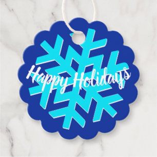 HAPPY HOLIDAYS WINTER WONDERLAND Snowflake Favour Tags