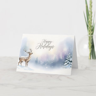 Happy Holidays Winter Woodland Greeting Card