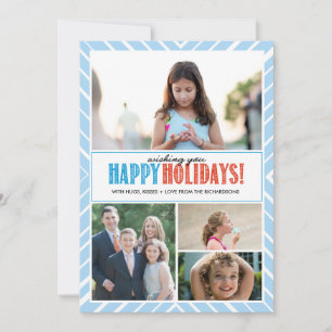 Happy Holidays Wishes x4 Holiday Card