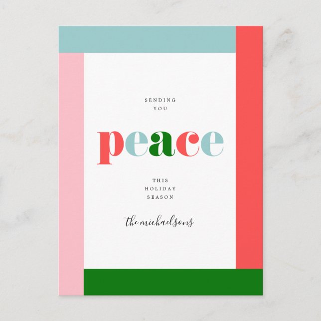 HAPPY HOLIDAYS | Wishing You Peace Postcard (Front)
