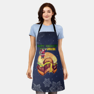 Happy Holidays with Cheese, Christmas Cheeseburger Apron