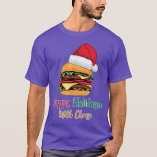 Happy Holidays with Cheese Christmas cheeseburger  T-Shirt