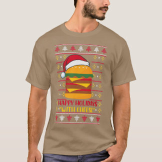 Happy Holidays with Cheese Funny Christmas Cheese T-Shirt