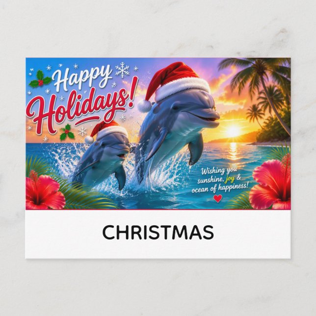 Happy holidays with christmas theme postcard (Front)