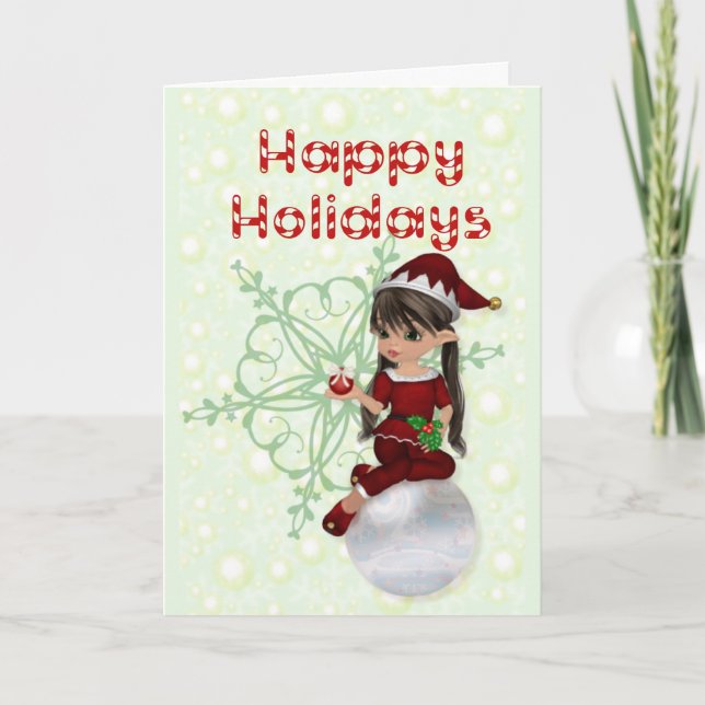 Happy Holidays with Elf Holiday Card (Front)