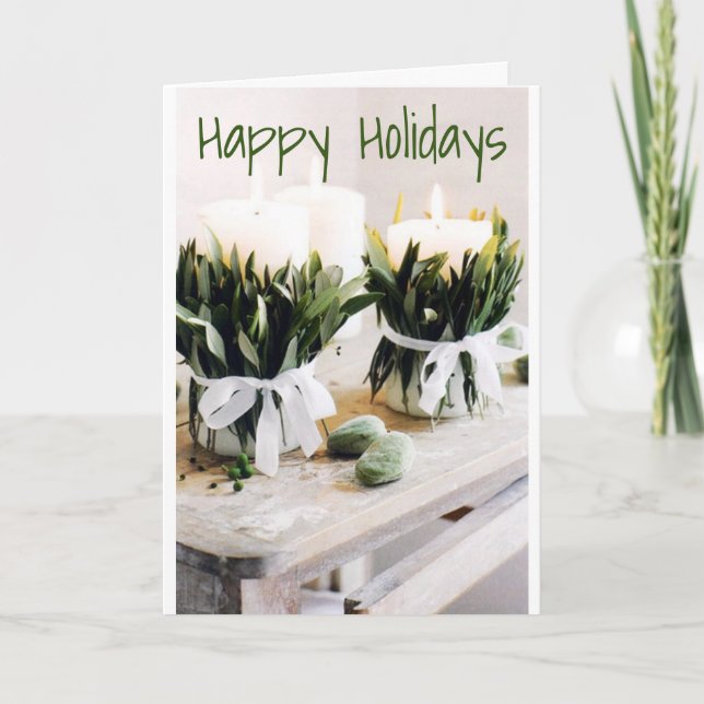 ****HAPPY HOLIDAYS WITH HOLIDAY CANDLES**** CARD (Front)