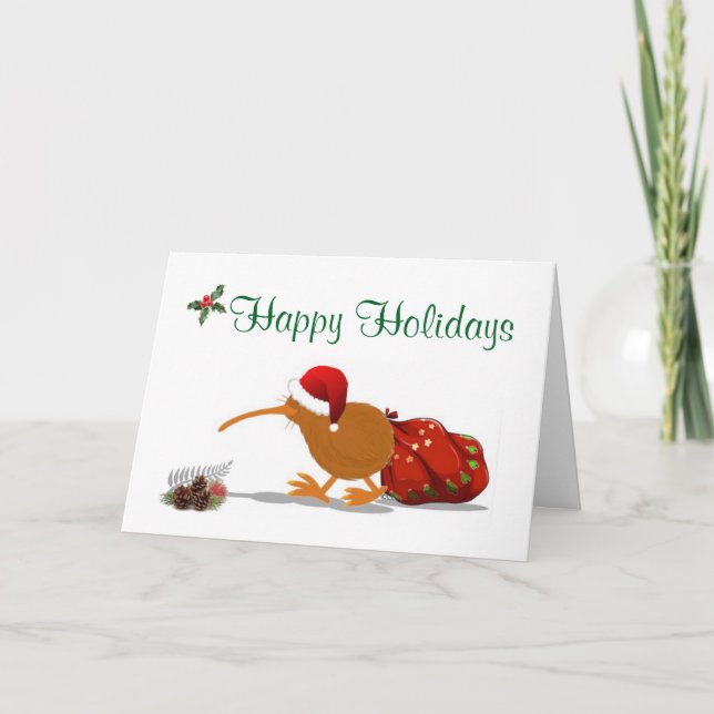 HAPPY HOLIDAYS with Kiwi Holiday Card (Front)