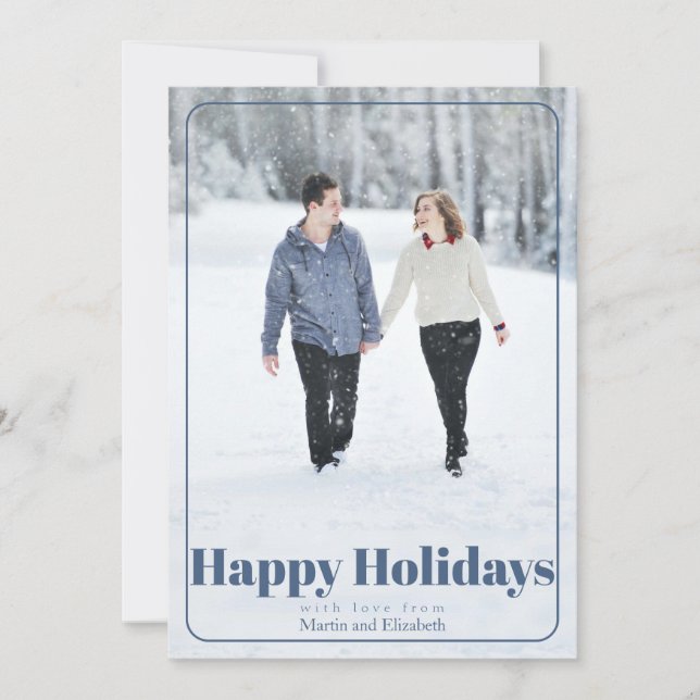 Happy Holidays with Photo Holiday Card (Front)