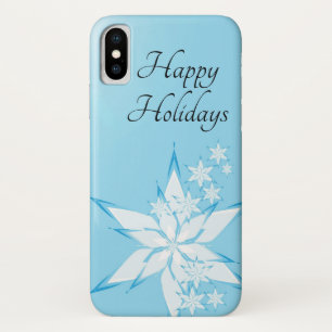 Happy Holidays with Snowflake Art iPhone X Case